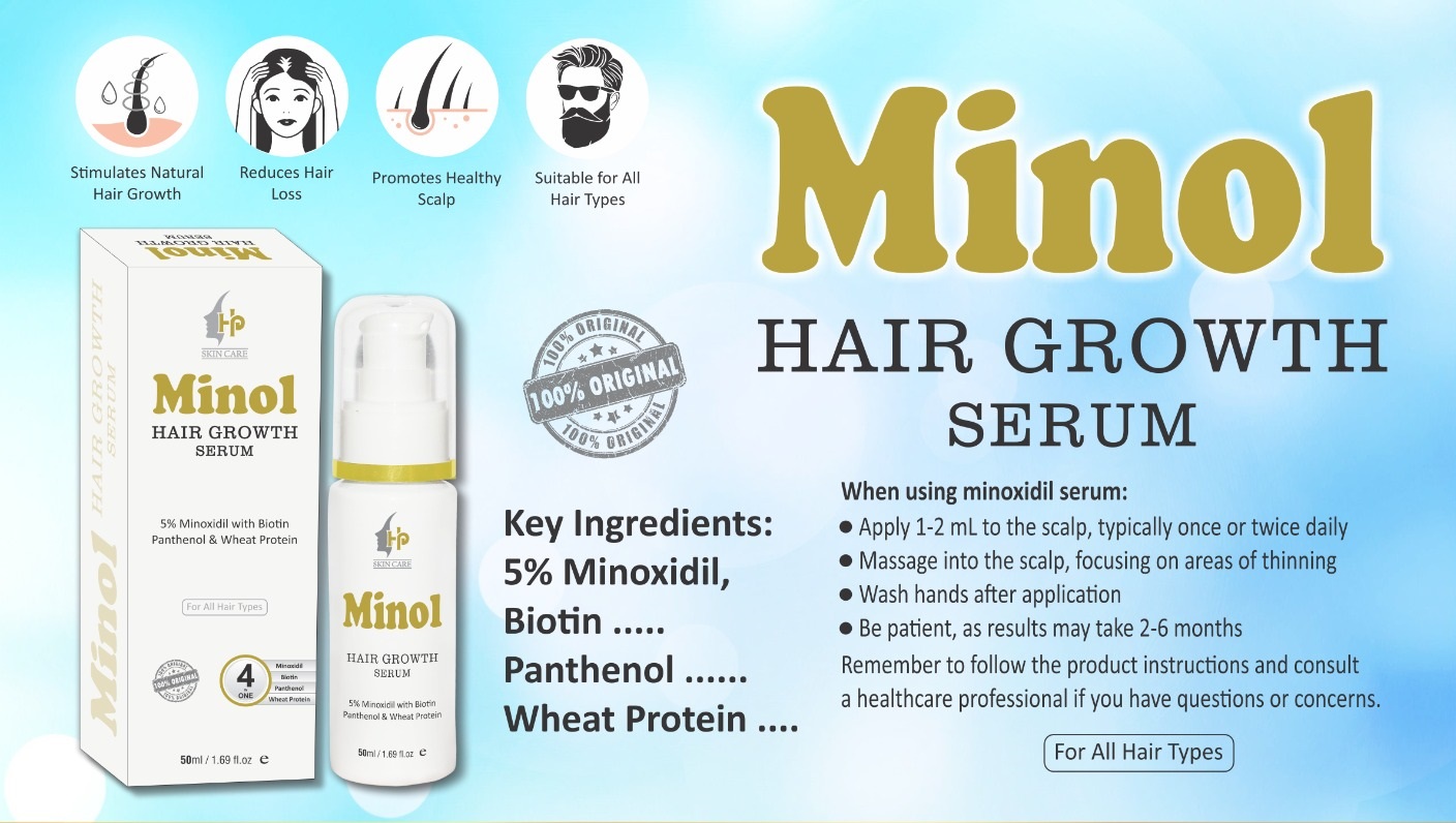 Minol Hair Growth Serum Unlock the Power of Minoxidil 5% for Stronger, Fuller Hair