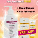 hp glow facewsash with free sunblock